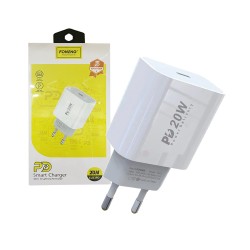 Adaptador Carregador Rápido Foneng EU23 PD 20W Branco Adaptador Carregador Rápido Foneng EU23 PD 20W Branco